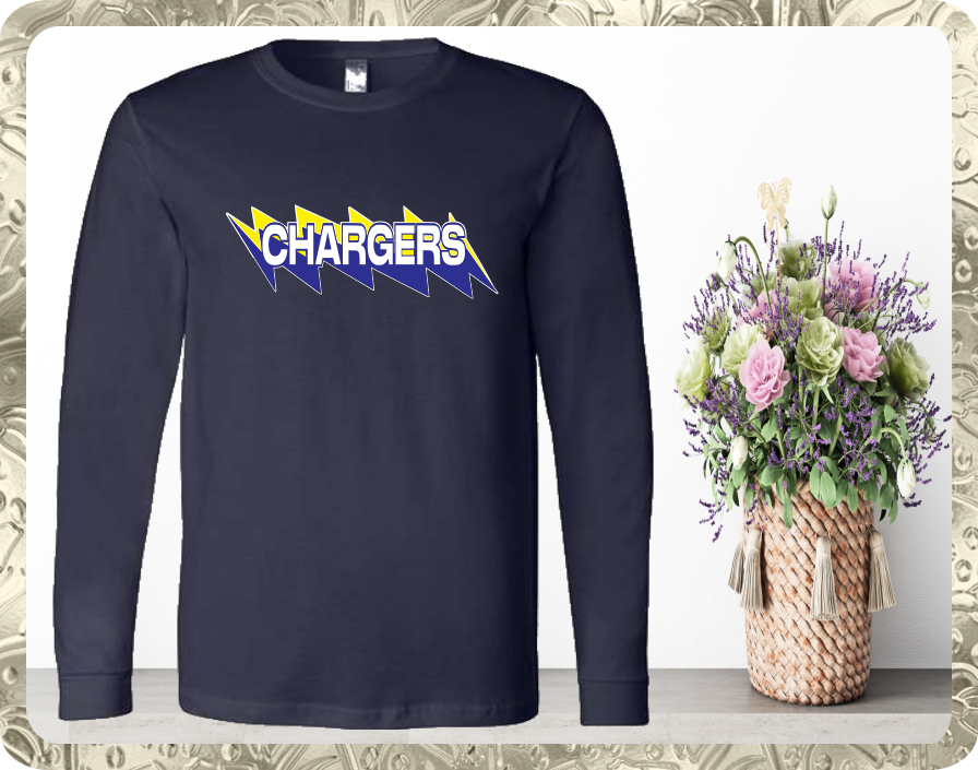 Adult Premium Long Sleeve Navy Blue T-Shirt CHARGERS