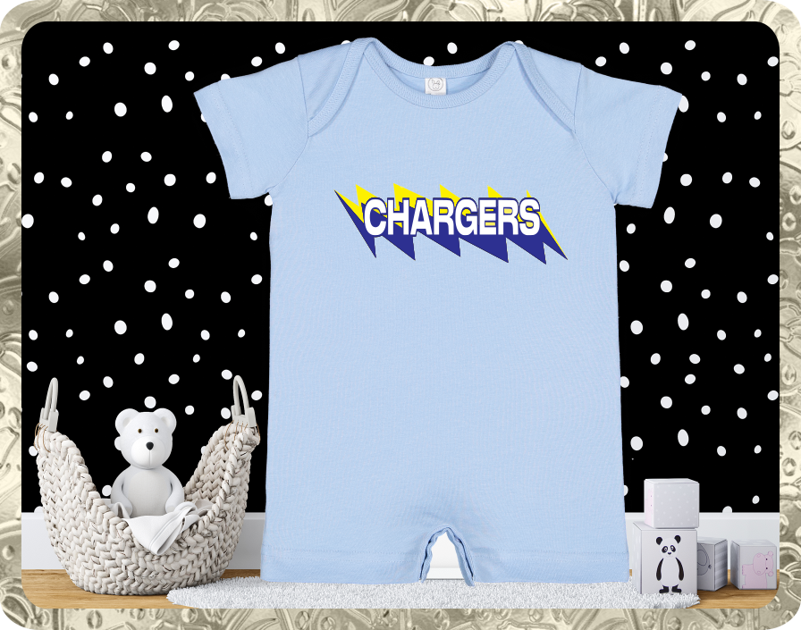 Infant Light Blue Short Sleeve Romper CHARGERS