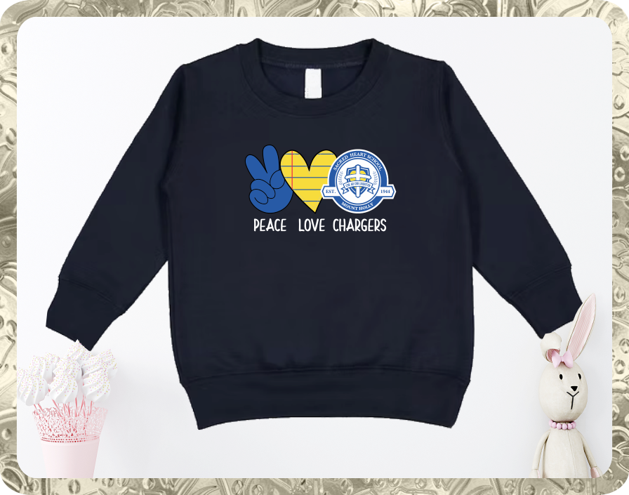 Toddler Navy Blue Crew Neck Sweatshirt Full Color PLC