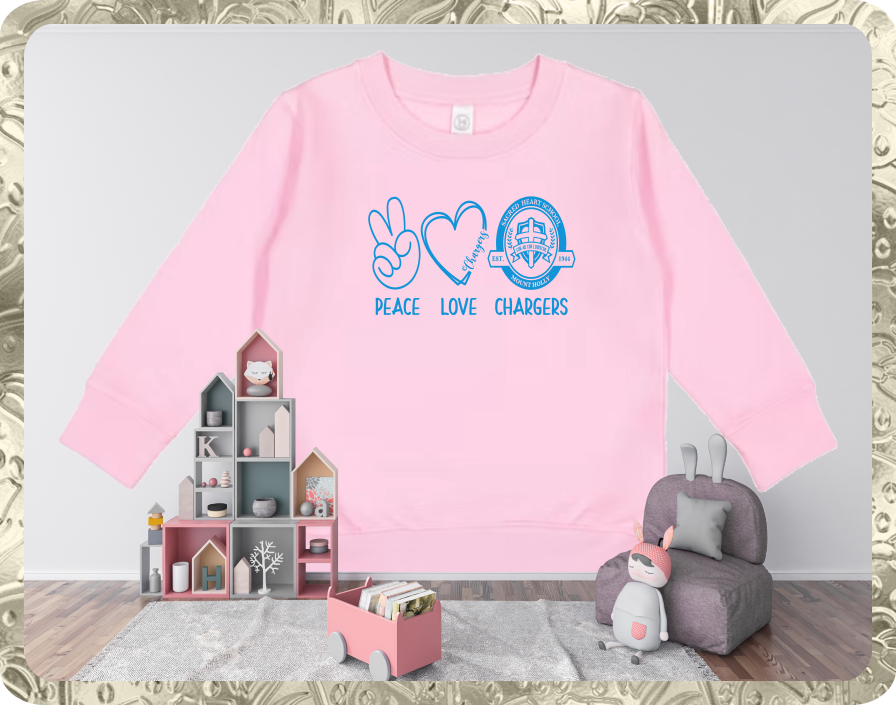 Toddler Pink Crew Neck Sweatshirt Columbia Blue PLC 1