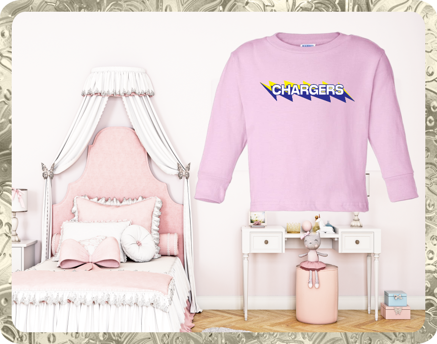 Toddler Long Sleeve Pink T-Shirt CHARGERS