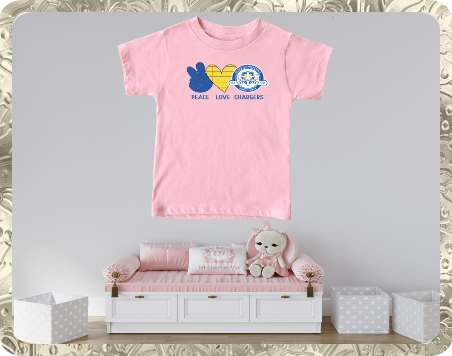 Toddler Short Sleeve Pink T-Shirt Full Color PLC