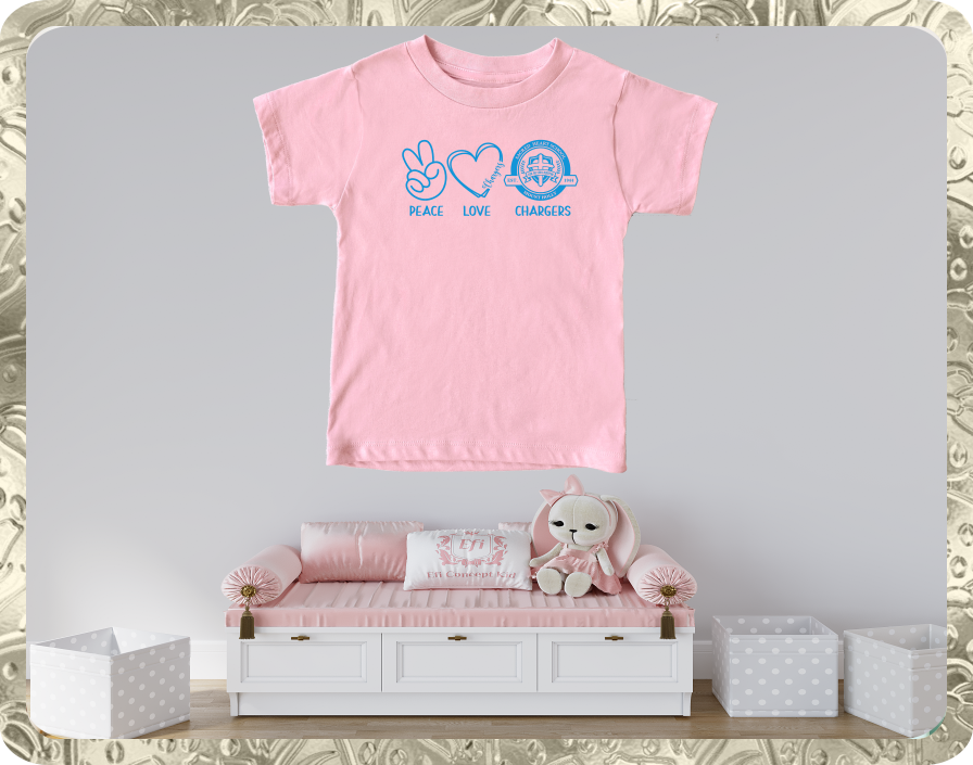Toddler Short Sleeve Pink T-Shirt Columbia Blue PLC 1