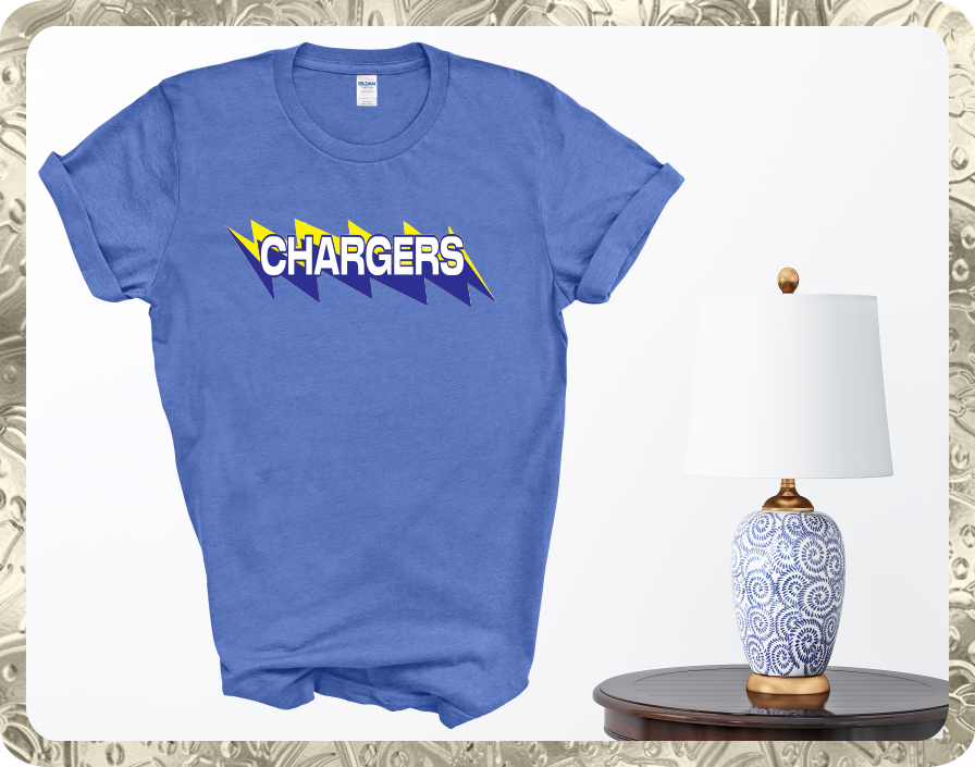 Adult Unisex Short Sleeve Heather Royal T-Shirt CHARGERS