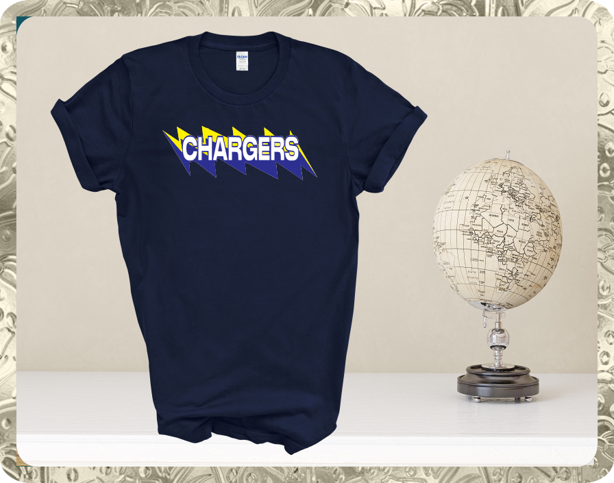 Adult Unisex Short Sleeve Navy Blue T-Shirt CHARGERS