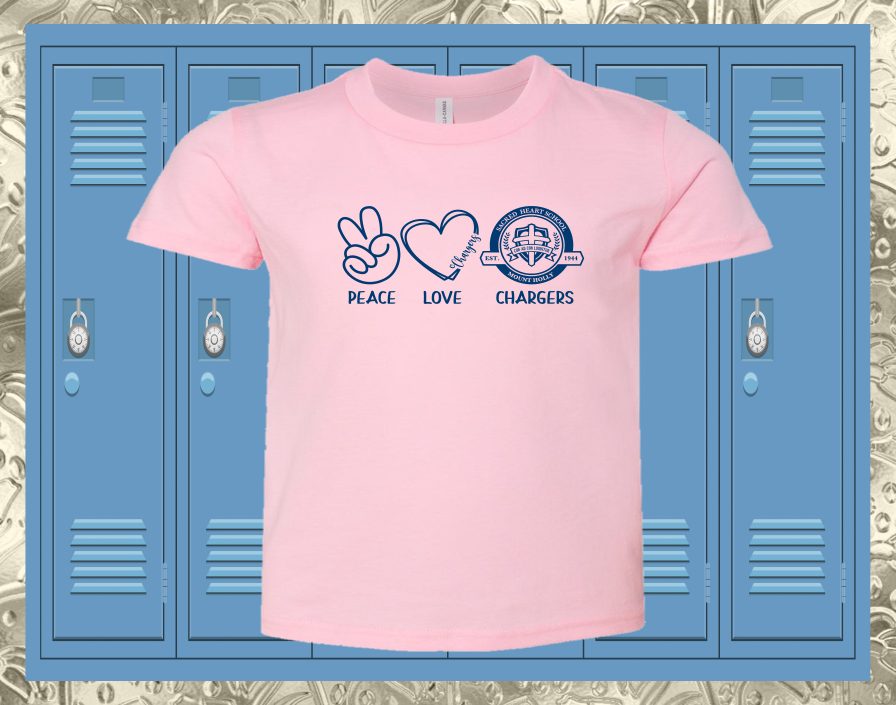 Youth Premium Short Sleeve Pink T-Shirt Navy PLC 1