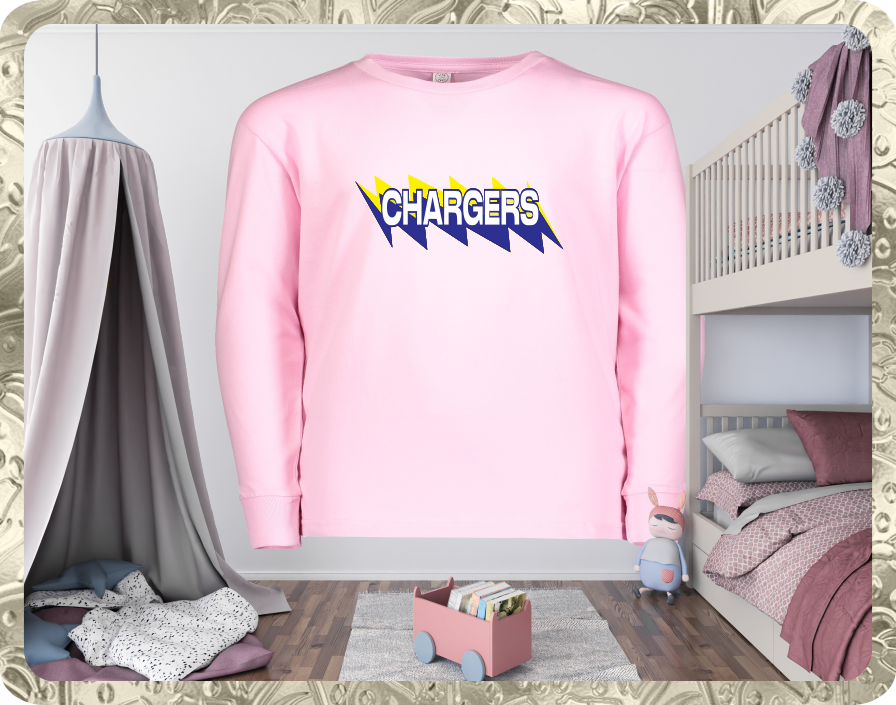 Youth Premium Long Sleeve Pink T-Shirt CHARGERS