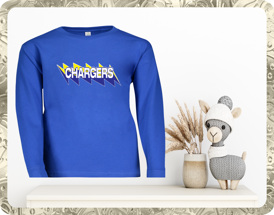 Youth Premium Long Sleeve Royal Blue T-Shirt CHARGERS